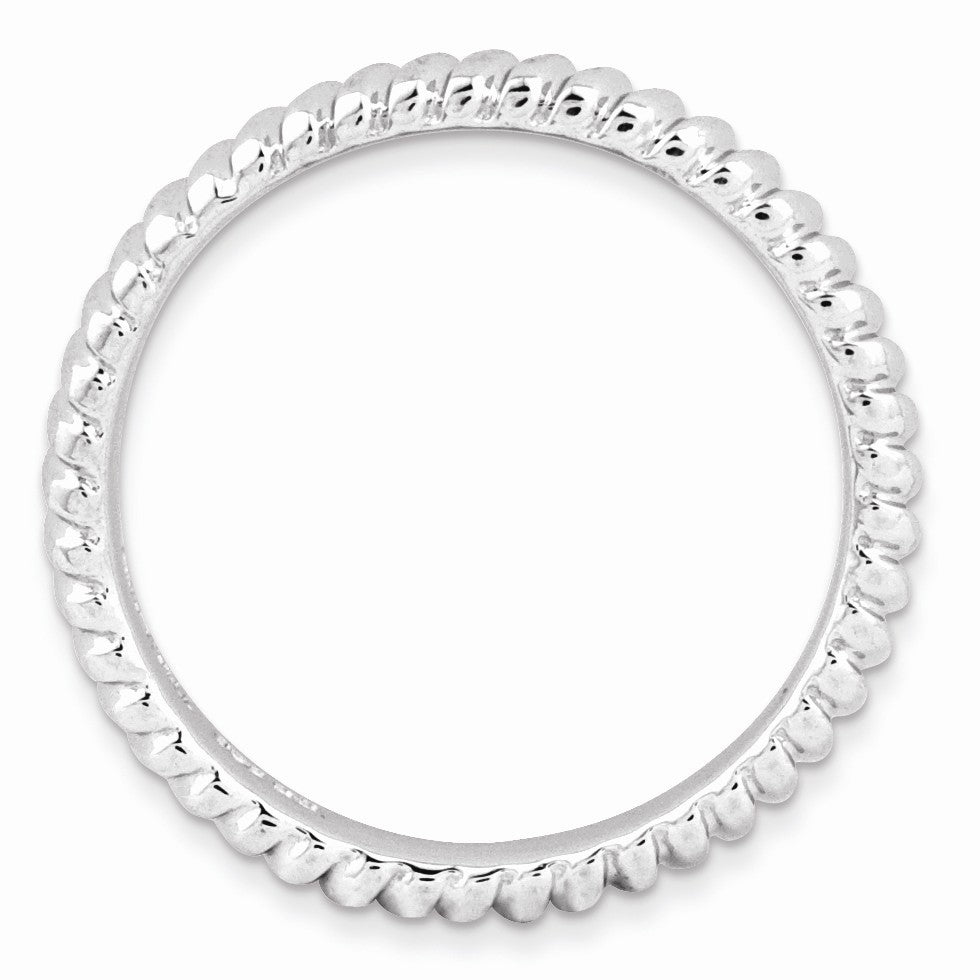 Alternate view of the 3.25mm Stackable Sterling Silver Fluted Band by The Black Bow Jewelry Co.