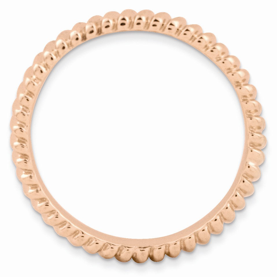Alternate view of the 3.25mm Stackable 14K Rose Gold Plated Silver Fluted Band by The Black Bow Jewelry Co.