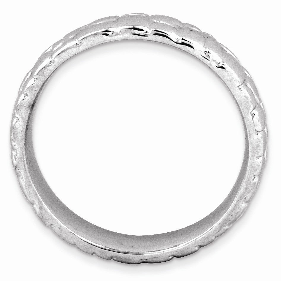 Alternate view of the 4.5mm Stackable Sterling Silver Cobblestone Band by The Black Bow Jewelry Co.