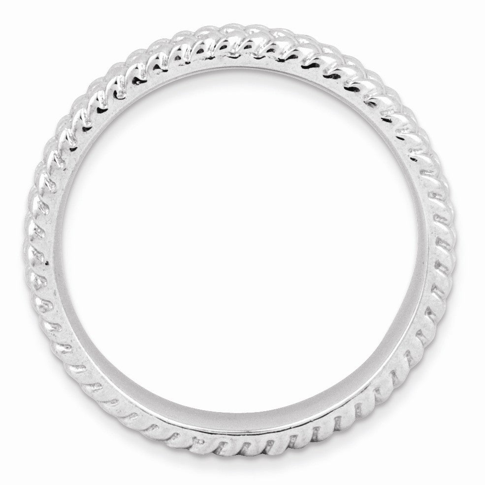 Alternate view of the 4.5mm Stackable Sterling Silver Wheat Band by The Black Bow Jewelry Co.