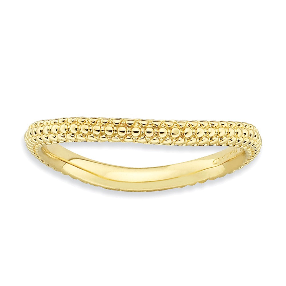 2.25mm Stackable 14K Yellow Gold Plated Silver Curved Band, Item R9613 by The Black Bow Jewelry Co.