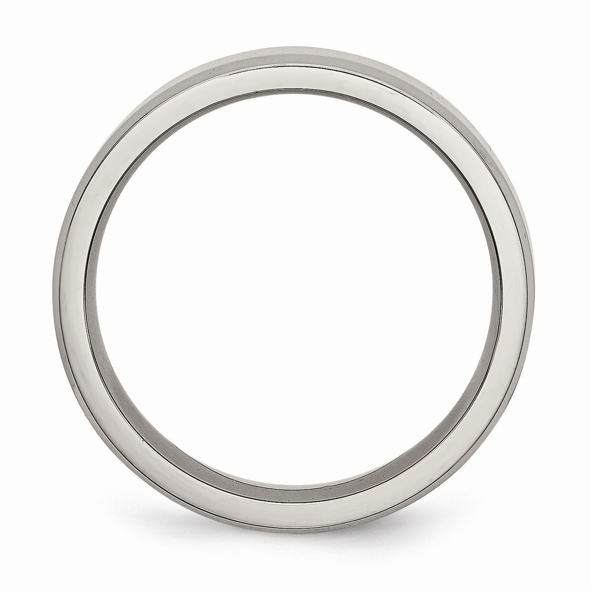 Alternate view of the Titanium Beveled Edge 6mm Polished Comfort Fit Band by The Black Bow Jewelry Co.