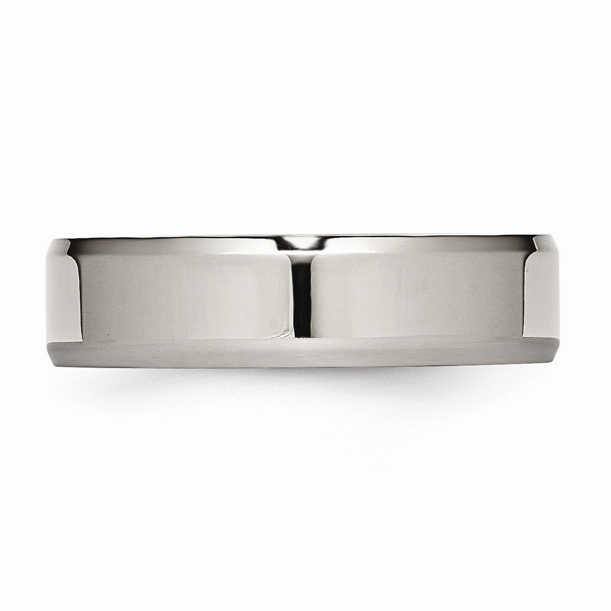 Alternate view of the Titanium Beveled Edge 6mm Polished Comfort Fit Band Size 5 by The Black Bow Jewelry Co.