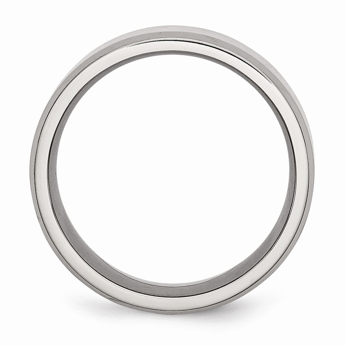 Alternate view of the Titanium Beveled Edge 8mm Polished Comfort Fit Band by The Black Bow Jewelry Co.