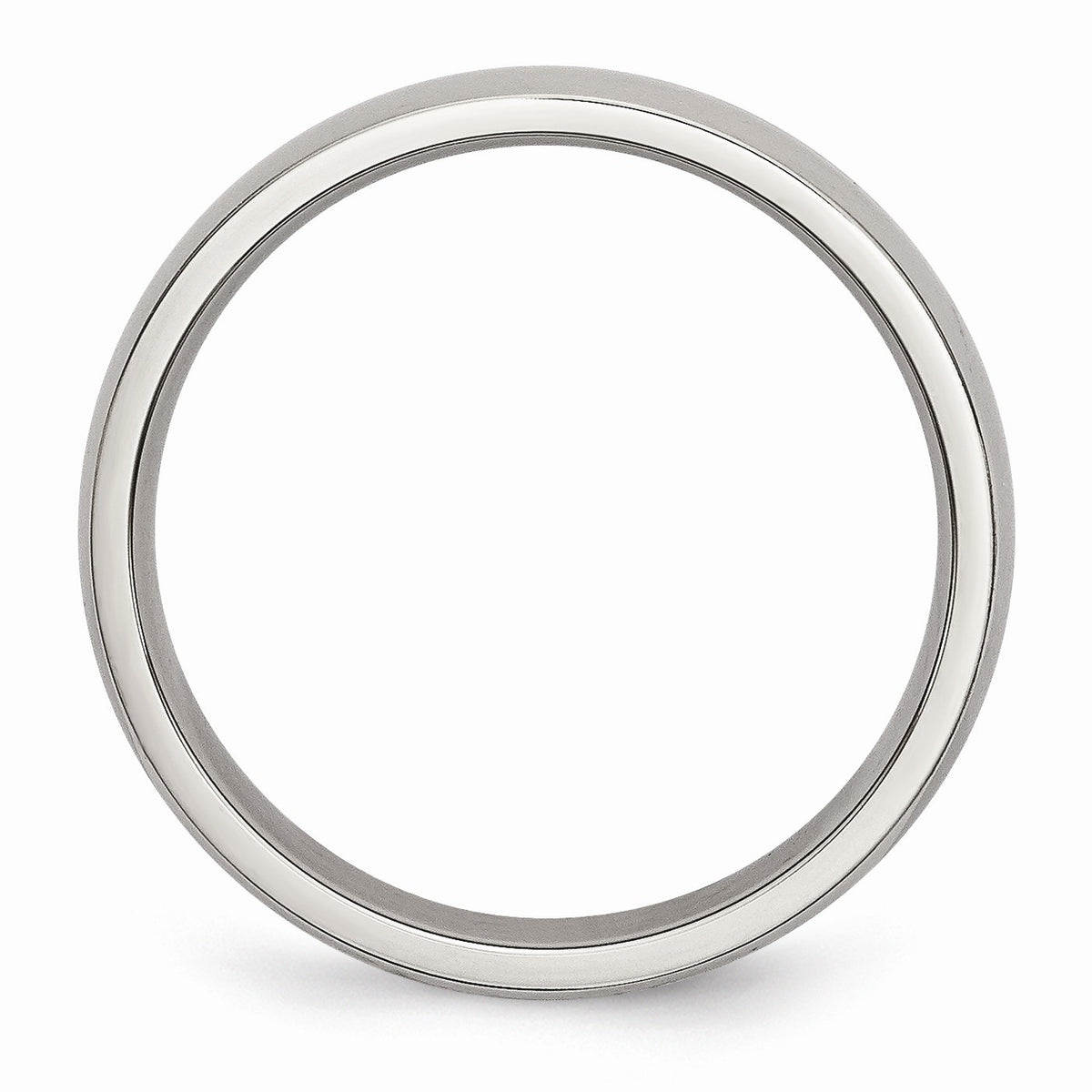 Alternate view of the Stainless Steel Domed 4mm Polished Comfort Fit Band by The Black Bow Jewelry Co.