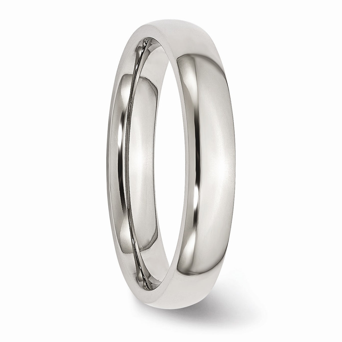 Alternate view of the Stainless Steel Domed 4mm Polished Comfort Fit Band Size 6 by The Black Bow Jewelry Co.