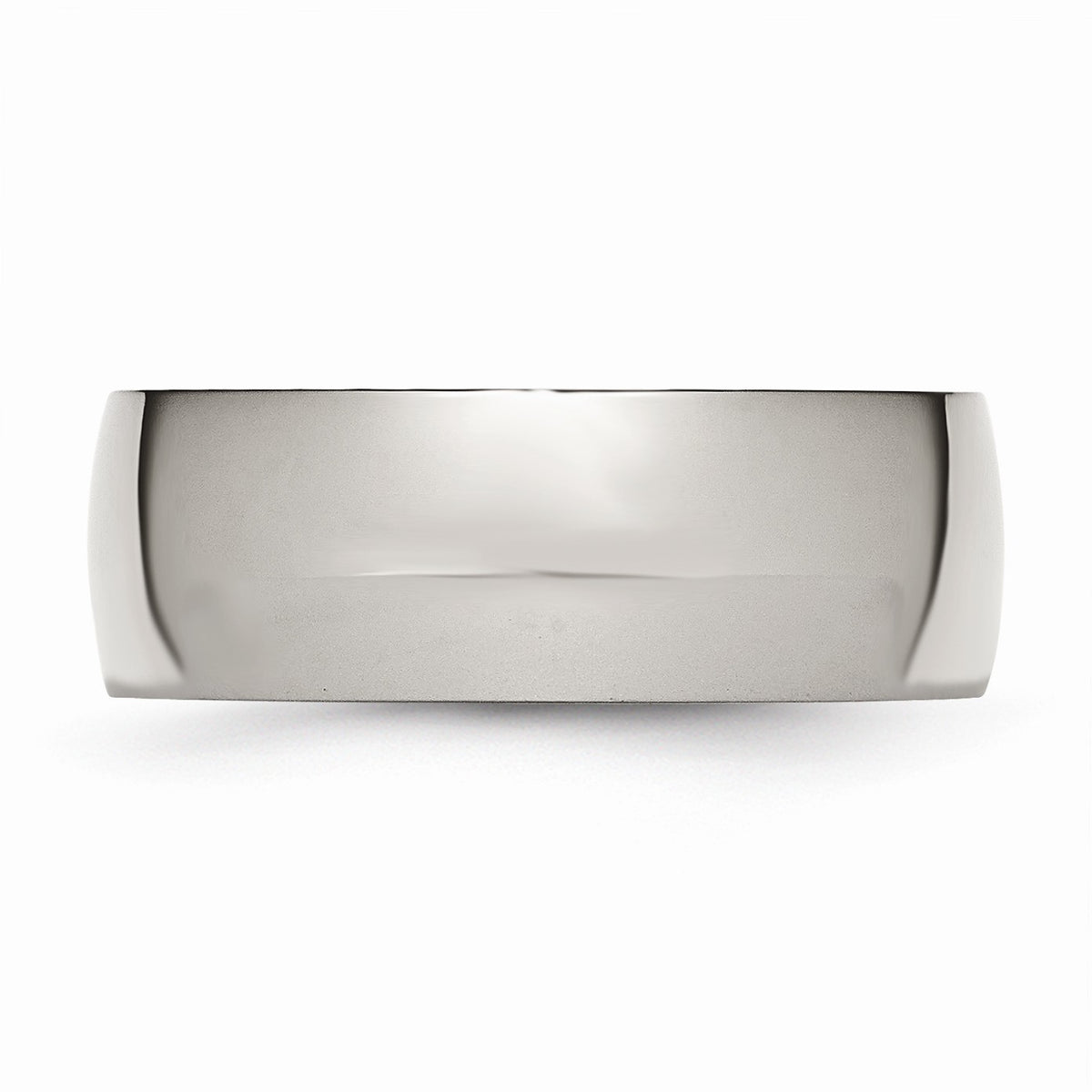 Alternate view of the Titanium 8mm Polished Domed Comfort Fit Band Size 6 by The Black Bow Jewelry Co.