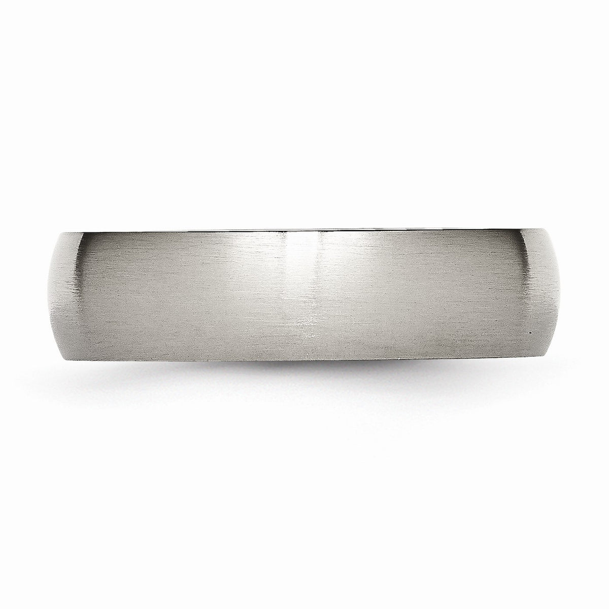 Alternate view of the Titanium 6mm Brushed Domed Comfort Fit Band Size 5 by The Black Bow Jewelry Co.