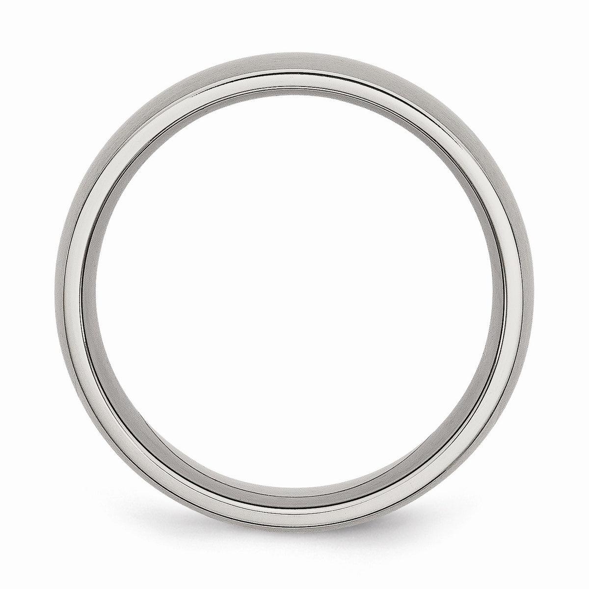 Alternate view of the Titanium 8mm Brushed Domed Comfort Fit Band by The Black Bow Jewelry Co.