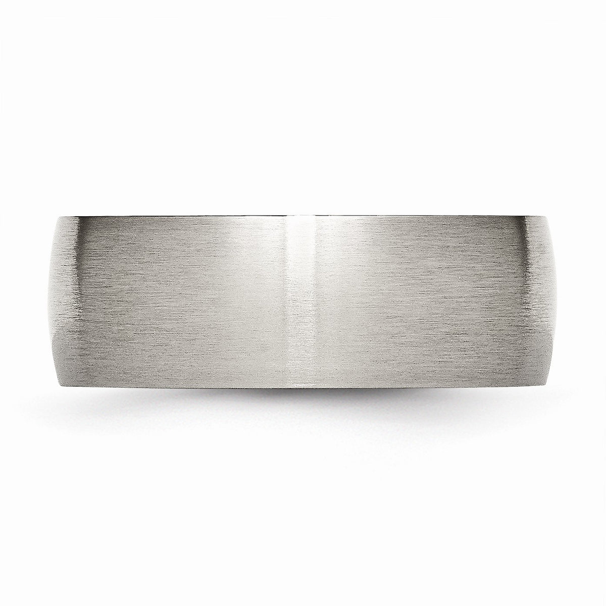 Alternate view of the Titanium 8mm Brushed Domed Comfort Fit Band Size 6 by The Black Bow Jewelry Co.