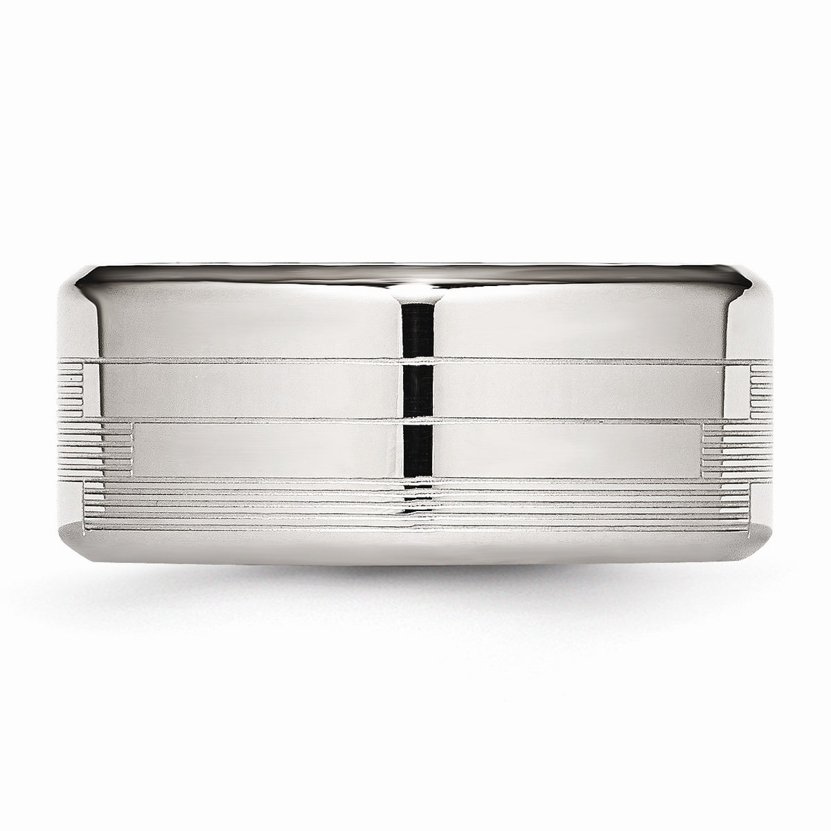 Alternate view of the 8mm Stainless Steel Textured Comfort Fit Band by The Black Bow Jewelry Co.