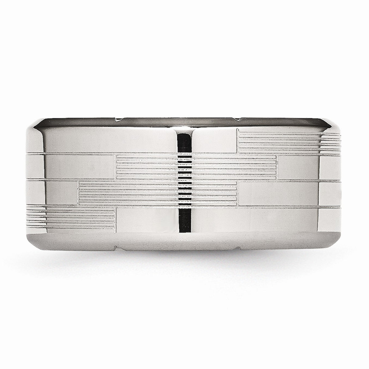 Alternate view of the 8mm Stainless Steel Textured Comfort Fit Band by The Black Bow Jewelry Co.