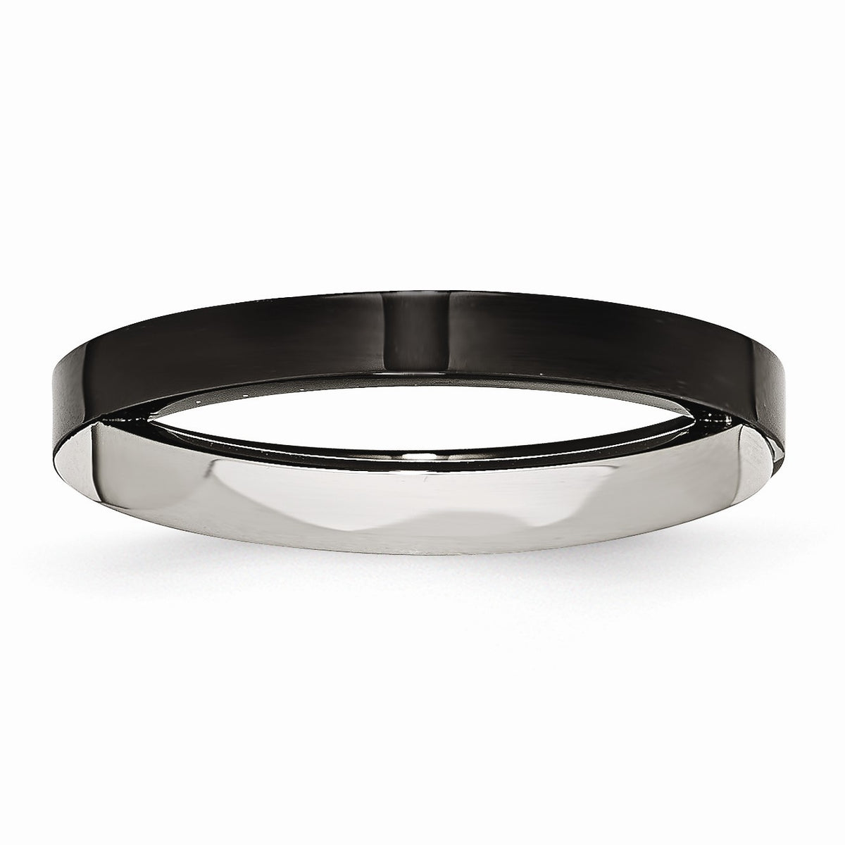 Alternate view of the Two-Tone Stainless Steel Crisscross And Cubic Zirconia Ring Size 6 by The Black Bow Jewelry Co.