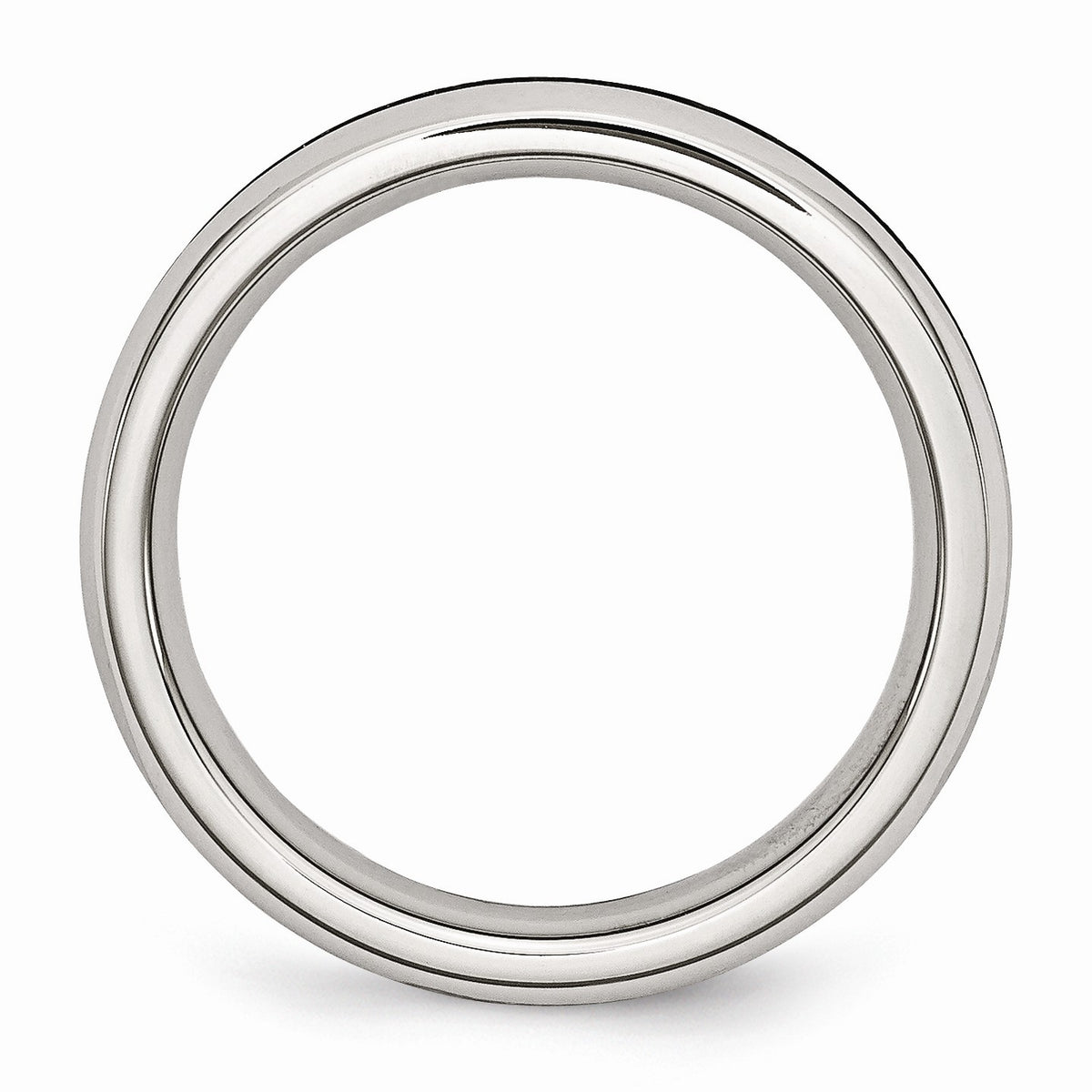 Alternate view of the 4mm Stainless Steel And Dark Red Cubic Zirconia Stackable Band by The Black Bow Jewelry Co.