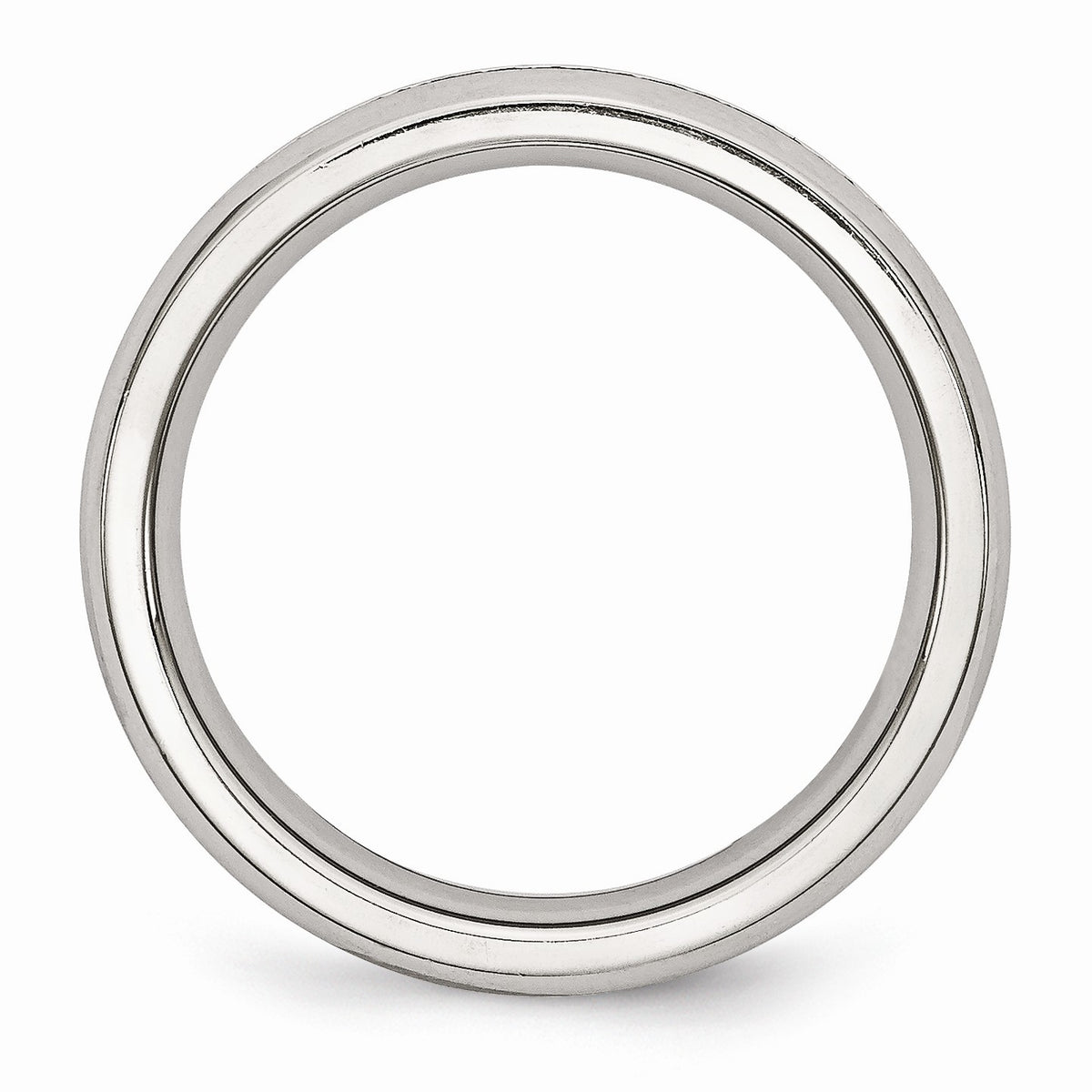 Alternate view of the 4mm Stainless Steel And Pink Cubic Zirconia Stackable Band by The Black Bow Jewelry Co.