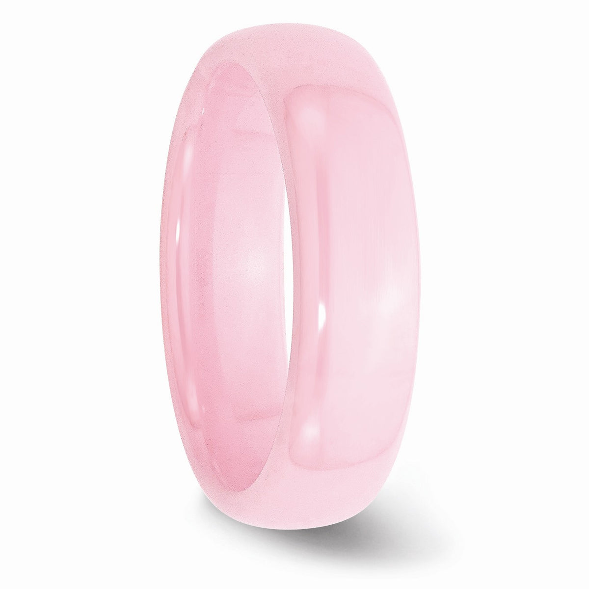 Alternate view of the Pink Ceramic, 6mm Polished Domed Comfort Fit Band by The Black Bow Jewelry Co.