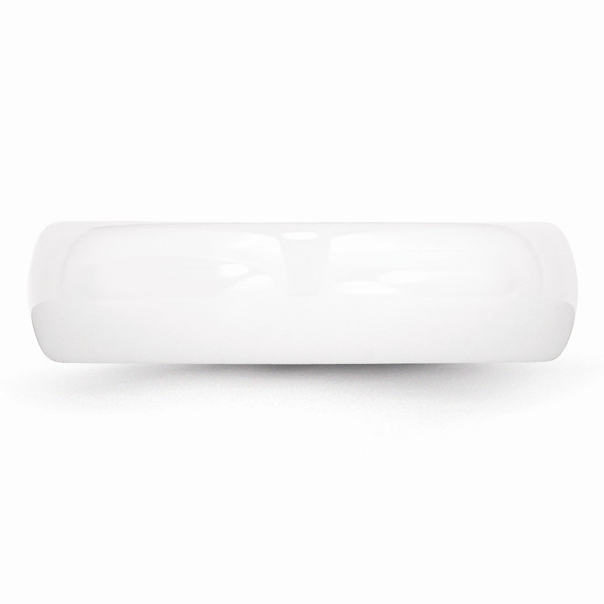 Alternate view of the White Ceramic, 6mm Polished Domed Comfort Fit Band Size 5 by The Black Bow Jewelry Co.
