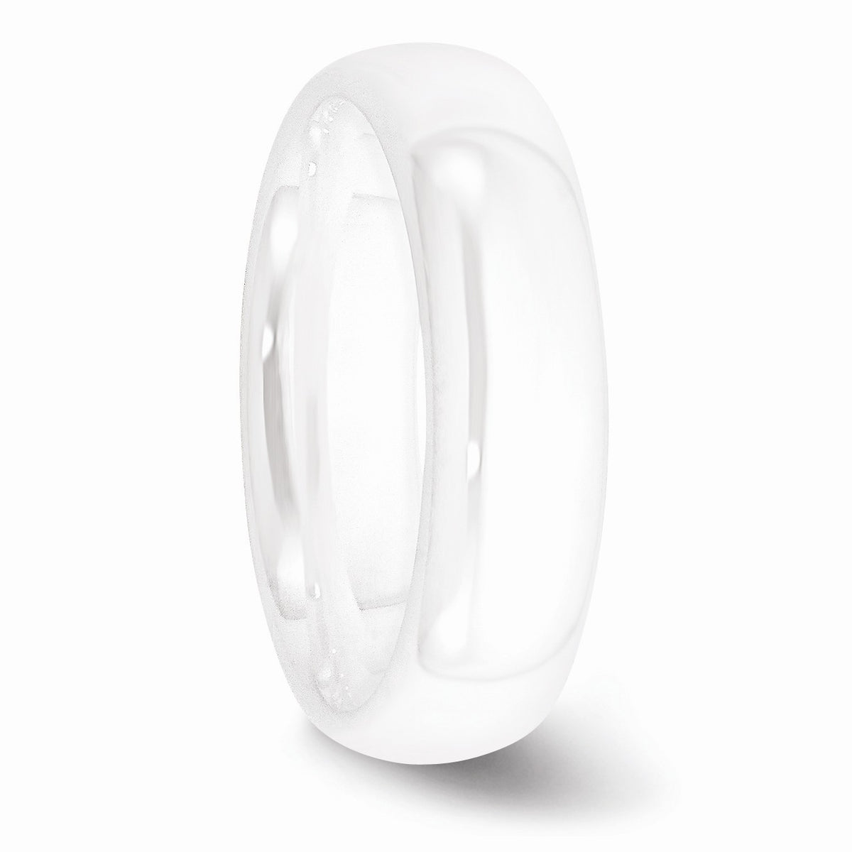 Alternate view of the White Ceramic, 6mm Polished Domed Comfort Fit Band by The Black Bow Jewelry Co.