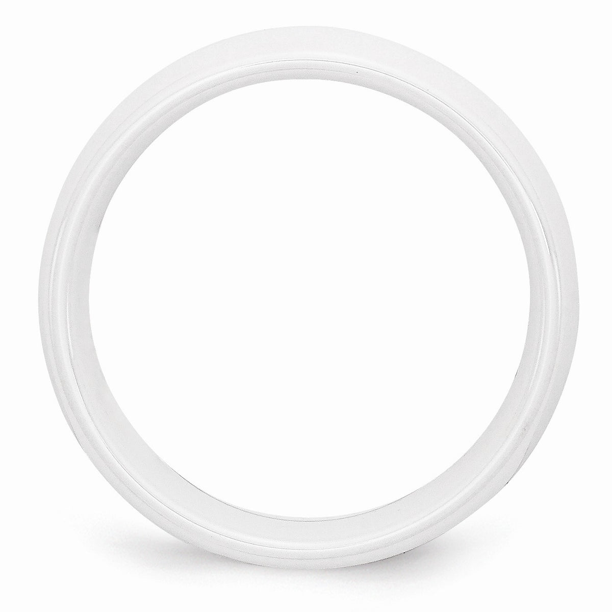 Alternate view of the White Ceramic, 8mm Polished Domed Comfort Fit Band by The Black Bow Jewelry Co.