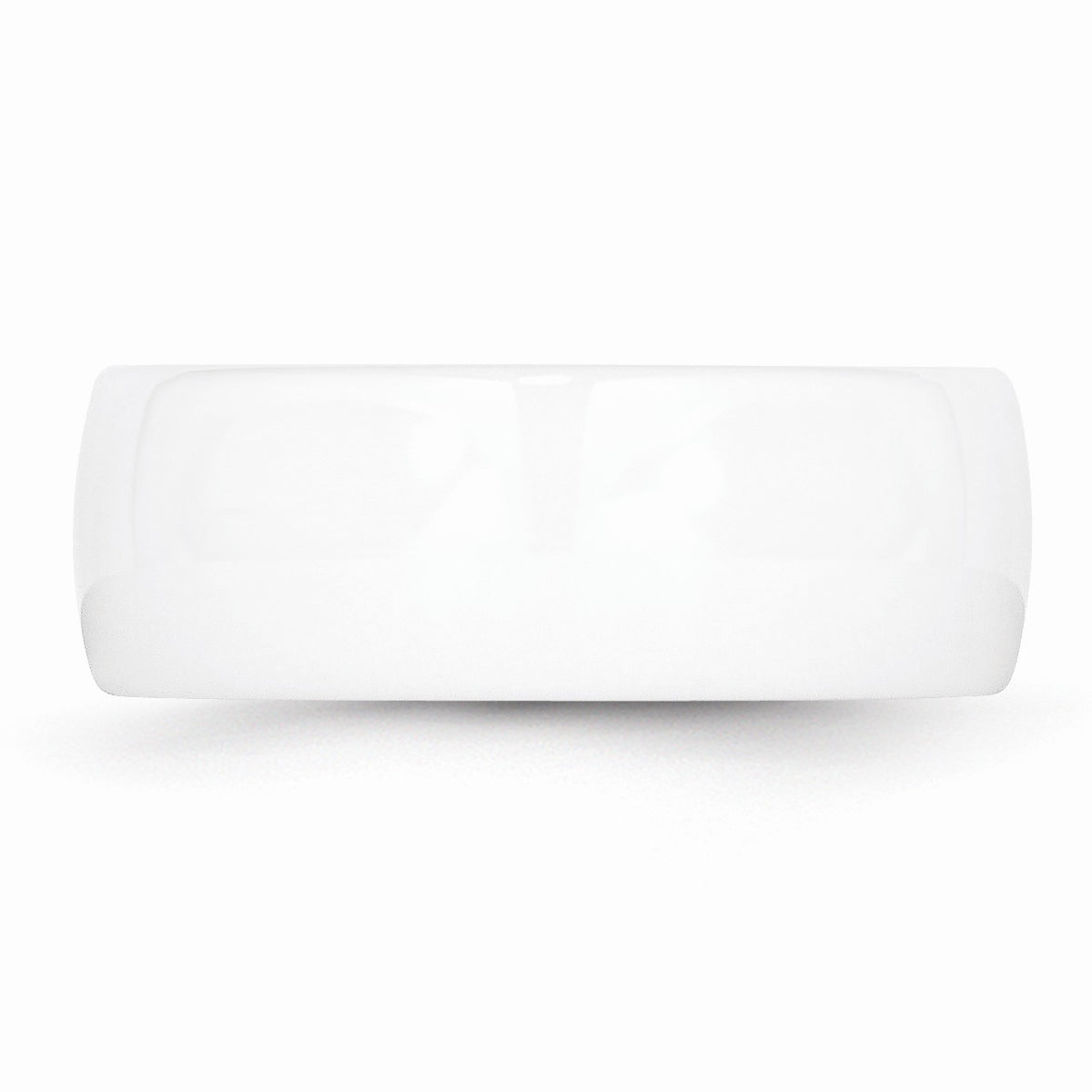 Alternate view of the White Ceramic, 8mm Polished Domed Comfort Fit Band by The Black Bow Jewelry Co.