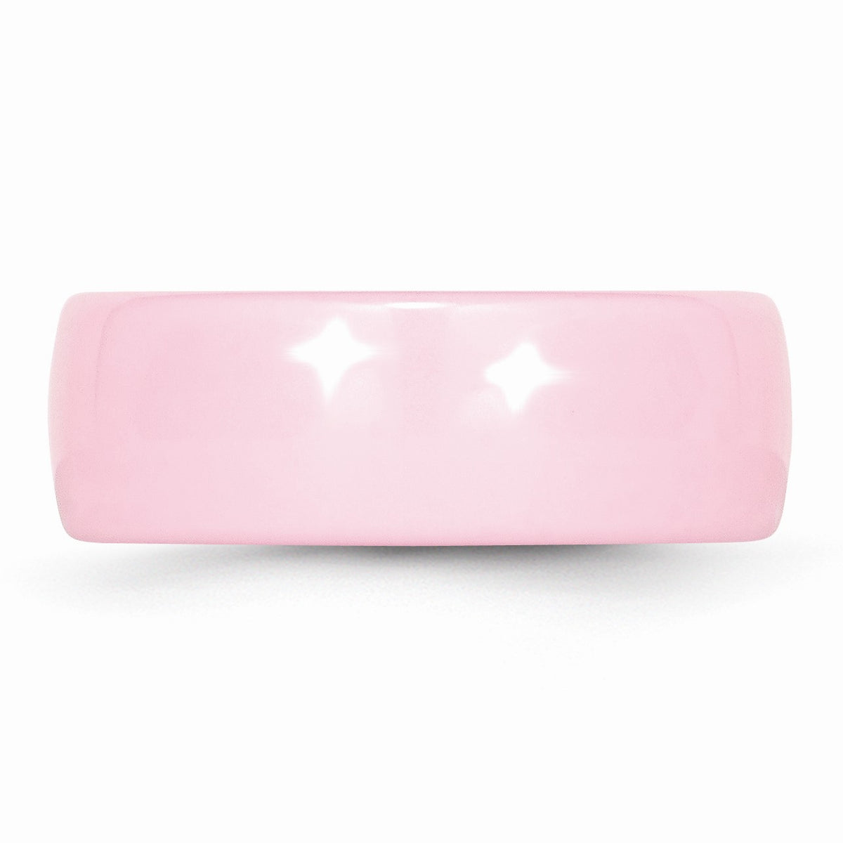 Alternate view of the Pink Ceramic, 8mm Polished Domed Comfort Fit Band Size 5 by The Black Bow Jewelry Co.