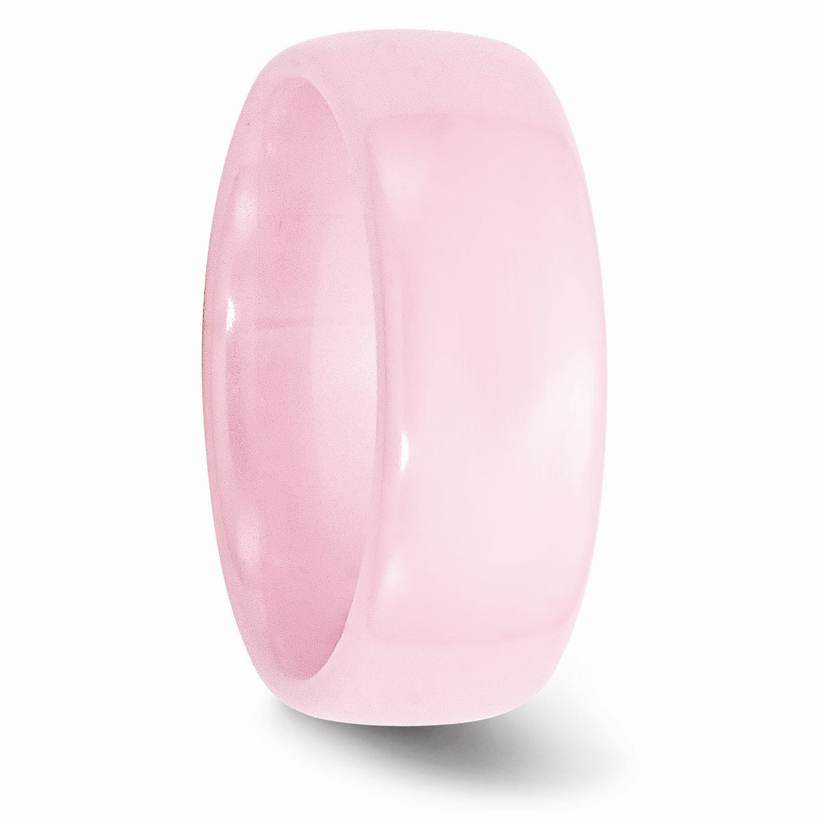Alternate view of the Pink Ceramic, 8mm Polished Domed Comfort Fit Band Size 5 by The Black Bow Jewelry Co.