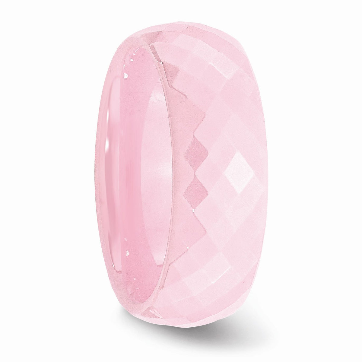Alternate view of the Pink Ceramic, 7.5mm Polished Faceted Comfort Fit Band Size 5 by The Black Bow Jewelry Co.