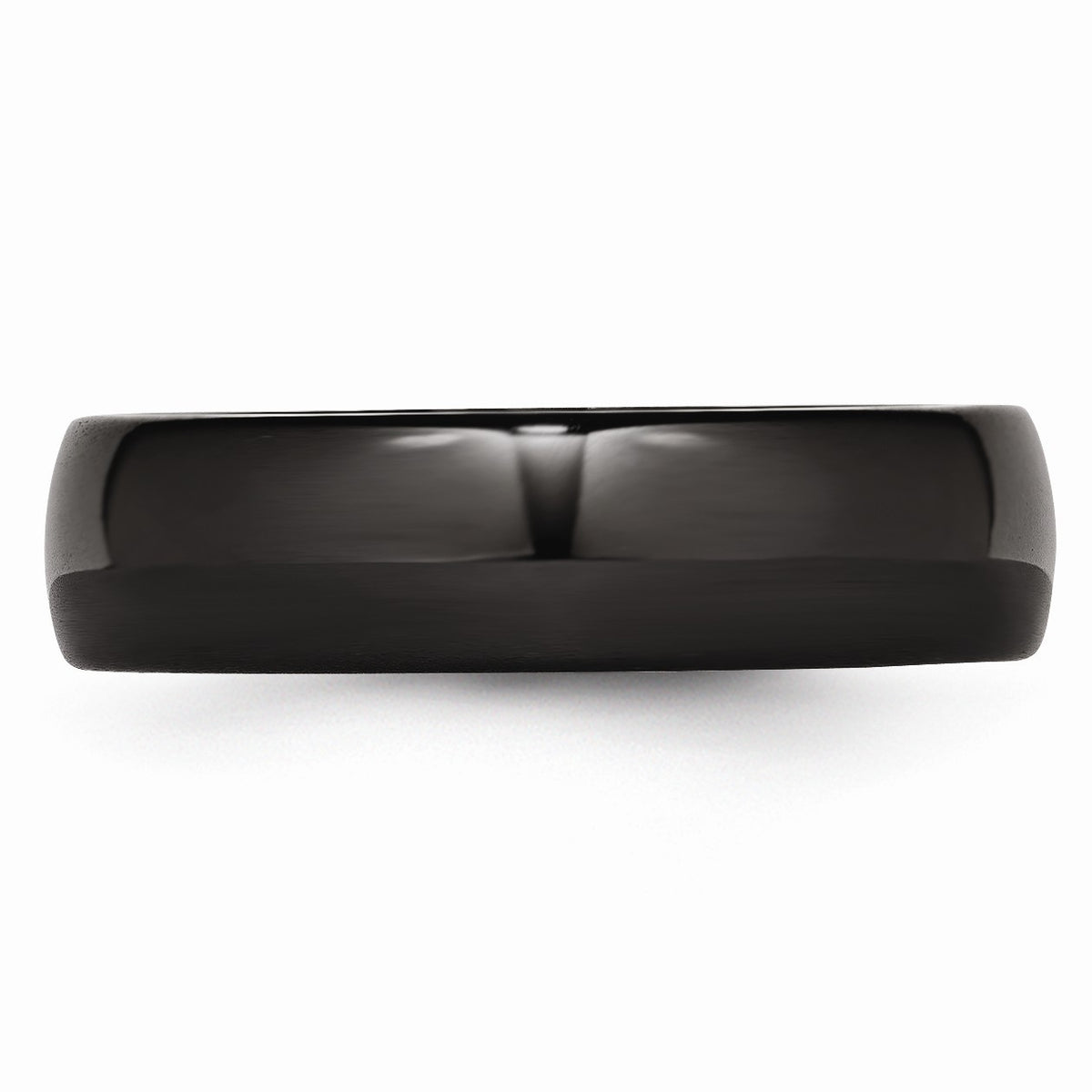 Alternate view of the Black Ceramic, 6mm Polished Domed Comfort Fit Band by The Black Bow Jewelry Co.