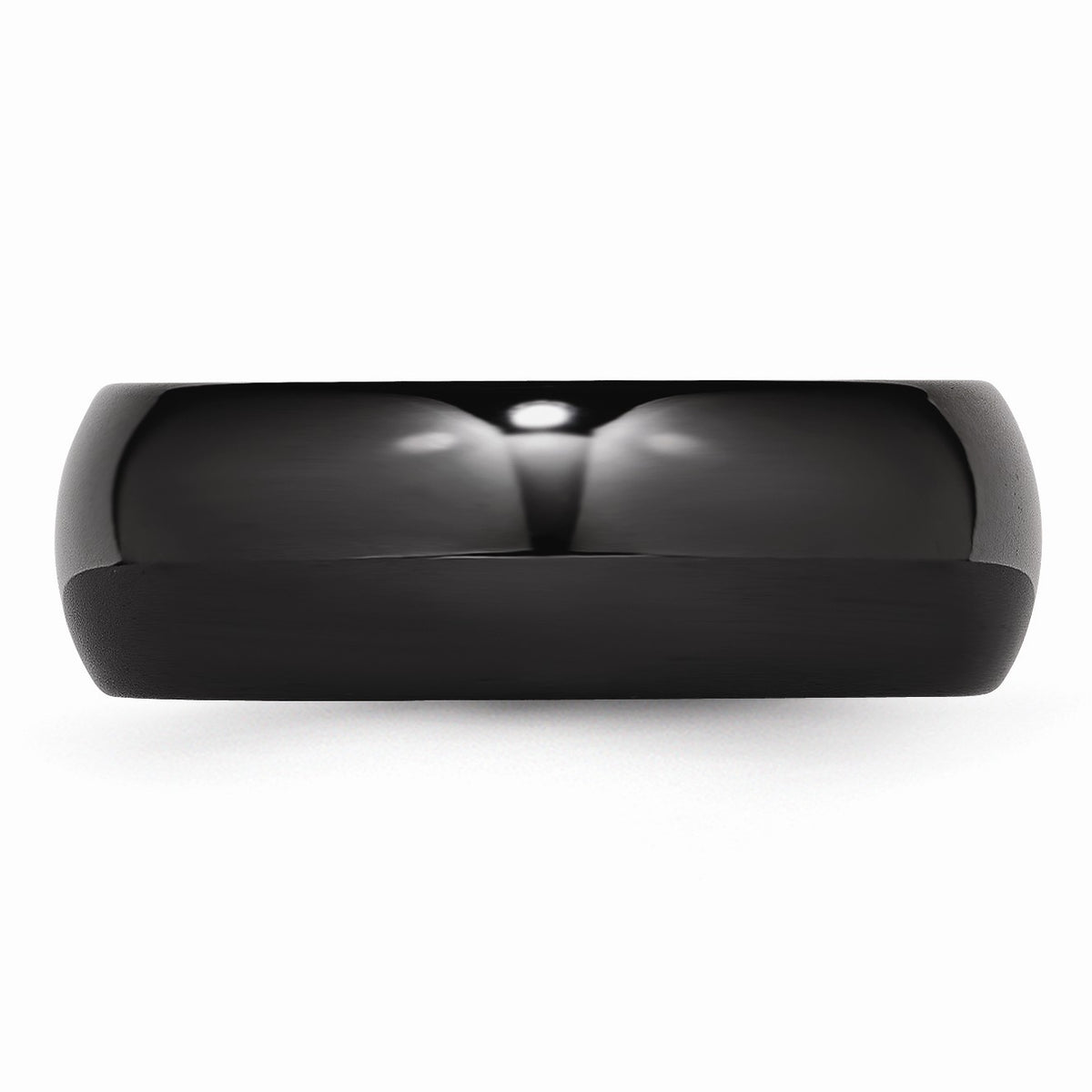 Alternate view of the Black Ceramic, 8mm Polished Domed Comfort Fit Band by The Black Bow Jewelry Co.