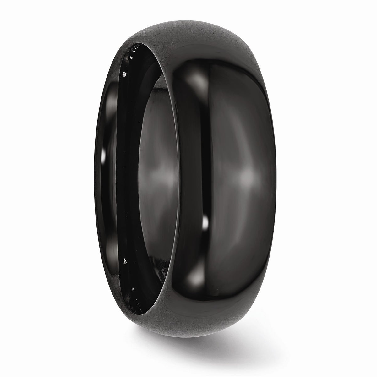 Alternate view of the Black Ceramic, 8mm Polished Domed Comfort Fit Band by The Black Bow Jewelry Co.