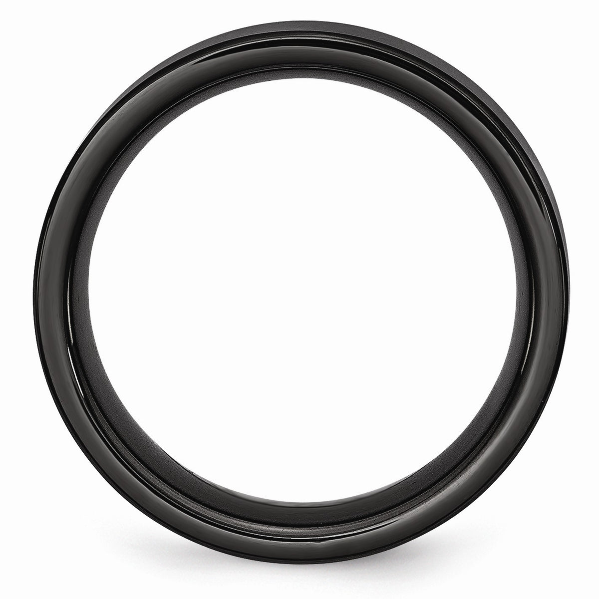 Alternate view of the Black Ceramic, 8mm Flat Brushed Comfort Fit Band by The Black Bow Jewelry Co.