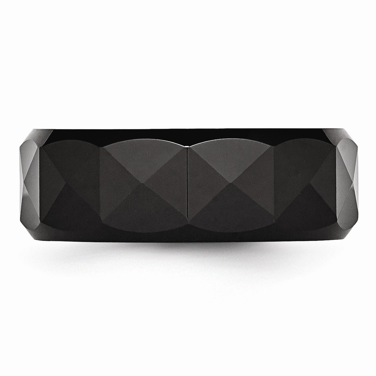 Alternate view of the Black Ceramic, 8mm Faceted Polished Comfort Fit Band Size 6 by The Black Bow Jewelry Co.