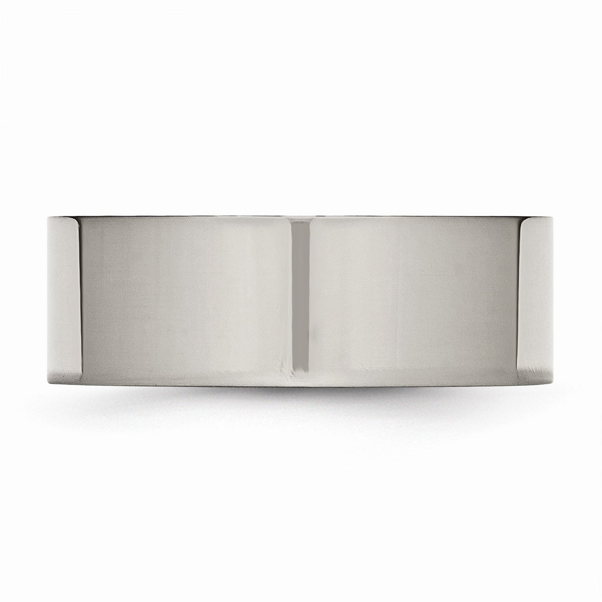Alternate view of the Titanium 8mm Polished Flat Comfort Fit Band by The Black Bow Jewelry Co.