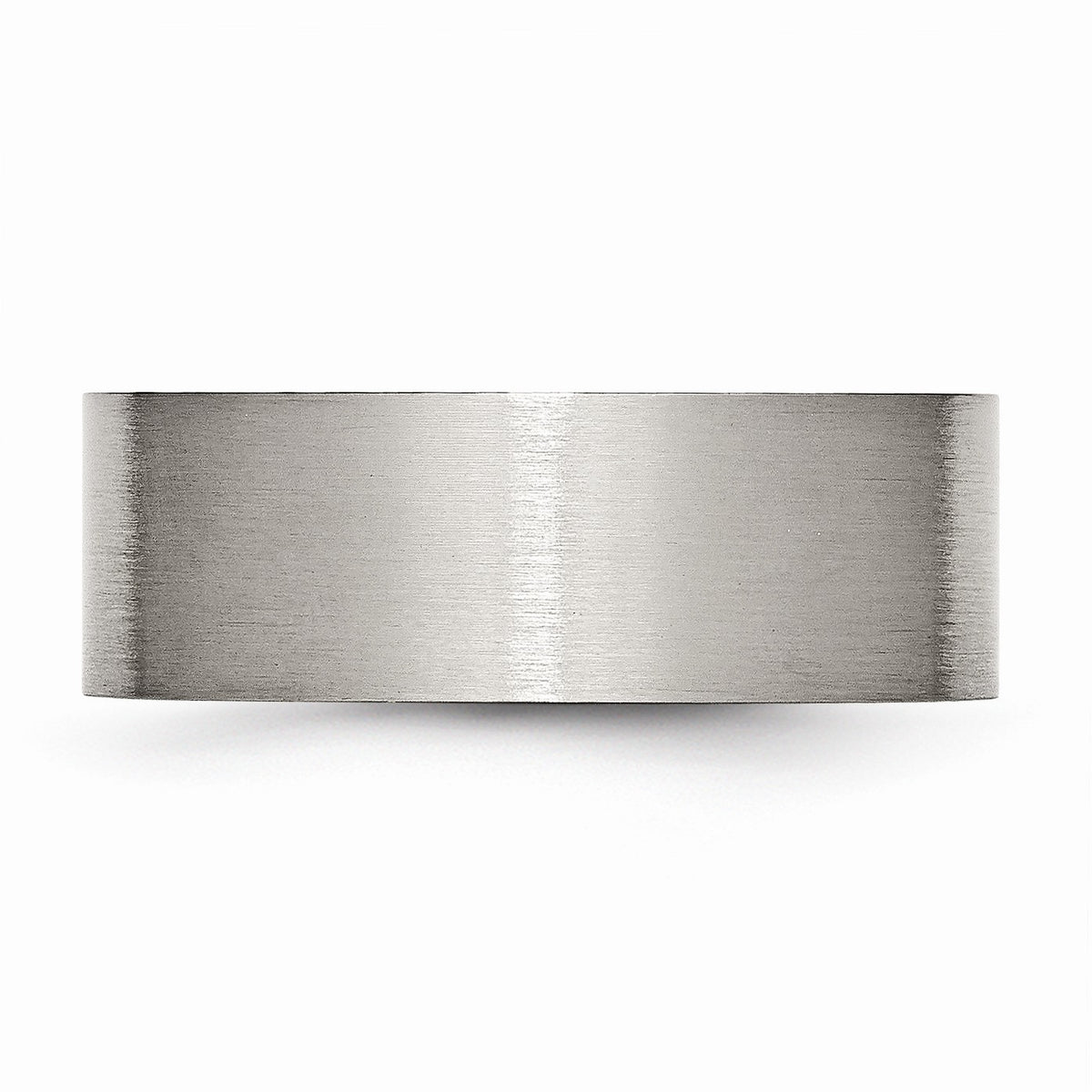 Alternate view of the Titanium 8mm Brushed Flat Comfort Fit Band by The Black Bow Jewelry Co.
