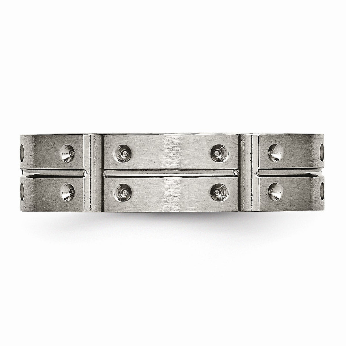 Alternate view of the Titanium 6mm Brushed and Polished Grooved Comfort Fit Band by The Black Bow Jewelry Co.