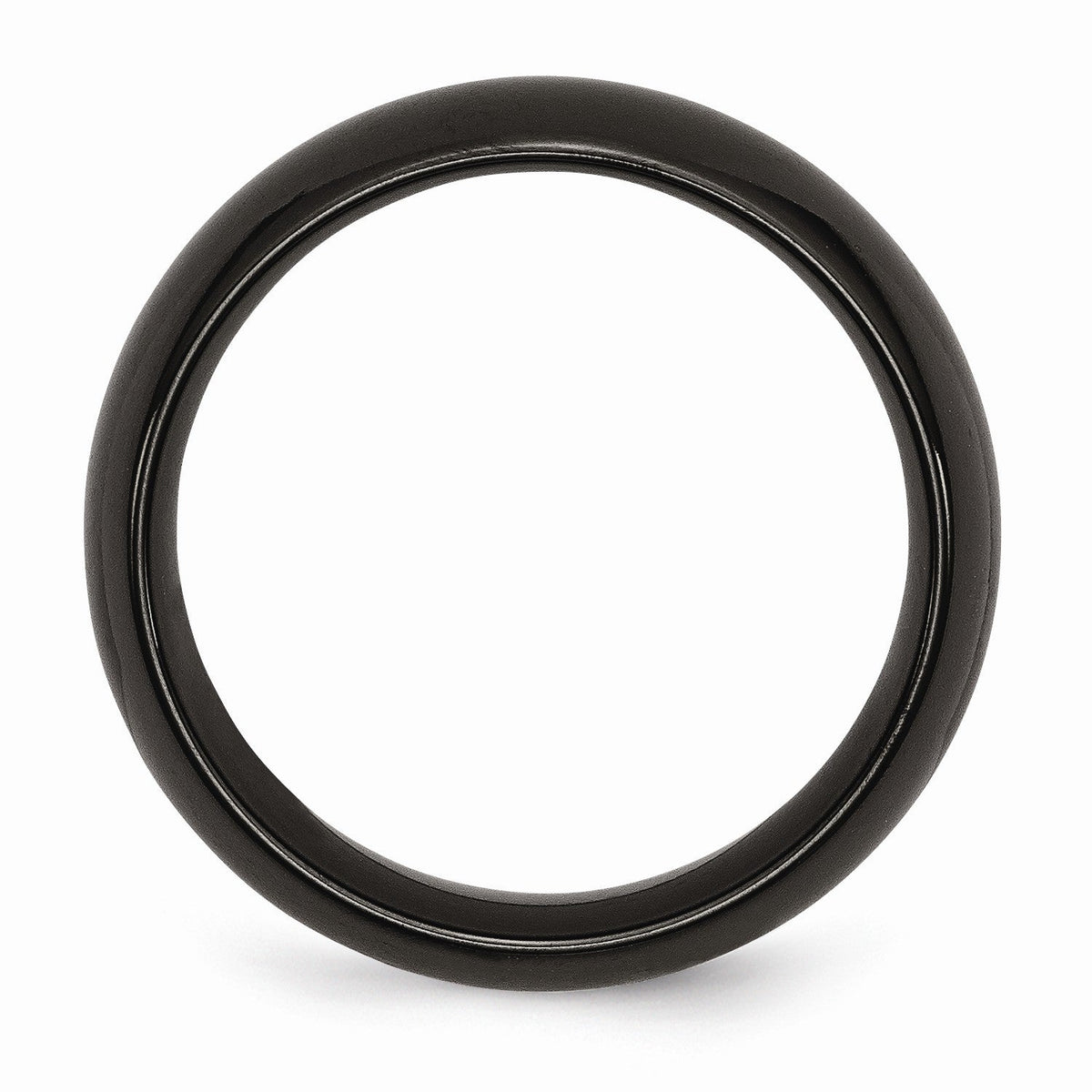 Alternate view of the Black Titanium 8mm Polished Domed Comfort Fit Band by The Black Bow Jewelry Co.
