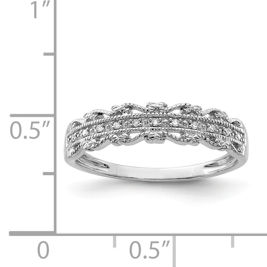 Alternate view of the 4mm Diamond Ornate Ring in Sterling Silver by The Black Bow Jewelry Co.