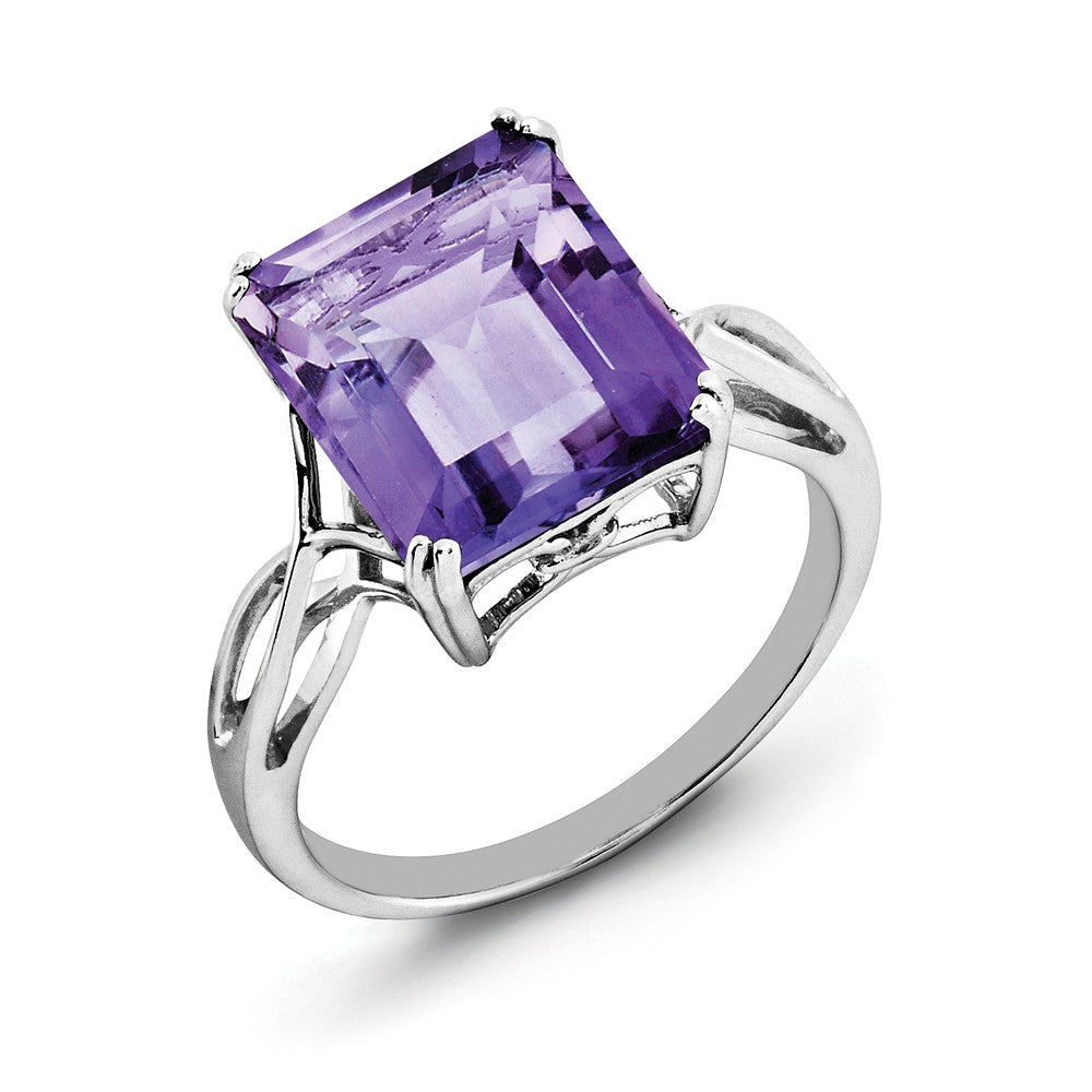 Octagonal Amethyst Ring in Sterling Silver, Item R9998 by The Black Bow Jewelry Co.
