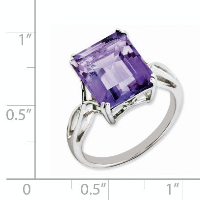 Alternate view of the Octagonal Amethyst Ring in Sterling Silver by The Black Bow Jewelry Co.