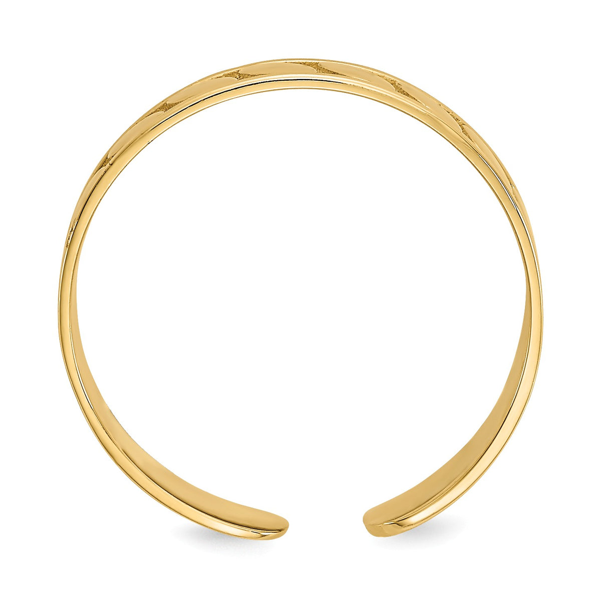 Alternate view of the Polished 3mm Toe Ring with Bead Design in 14k Yellow Gold by The Black Bow Jewelry Co.