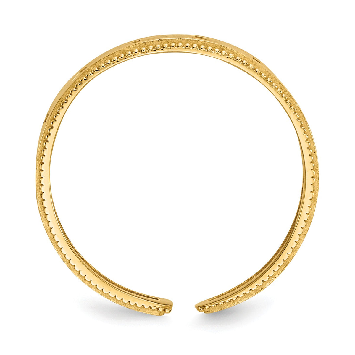 Alternate view of the Diamond Shaped and Textured Toe Ring in 14K Yellow Gold by The Black Bow Jewelry Co.