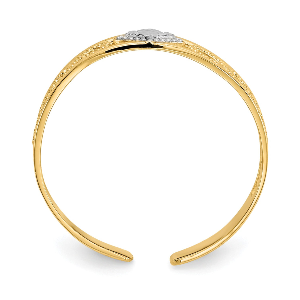 Alternate view of the Two Tone Diamond-Cut Toe Ring in 14K Gold by The Black Bow Jewelry Co.