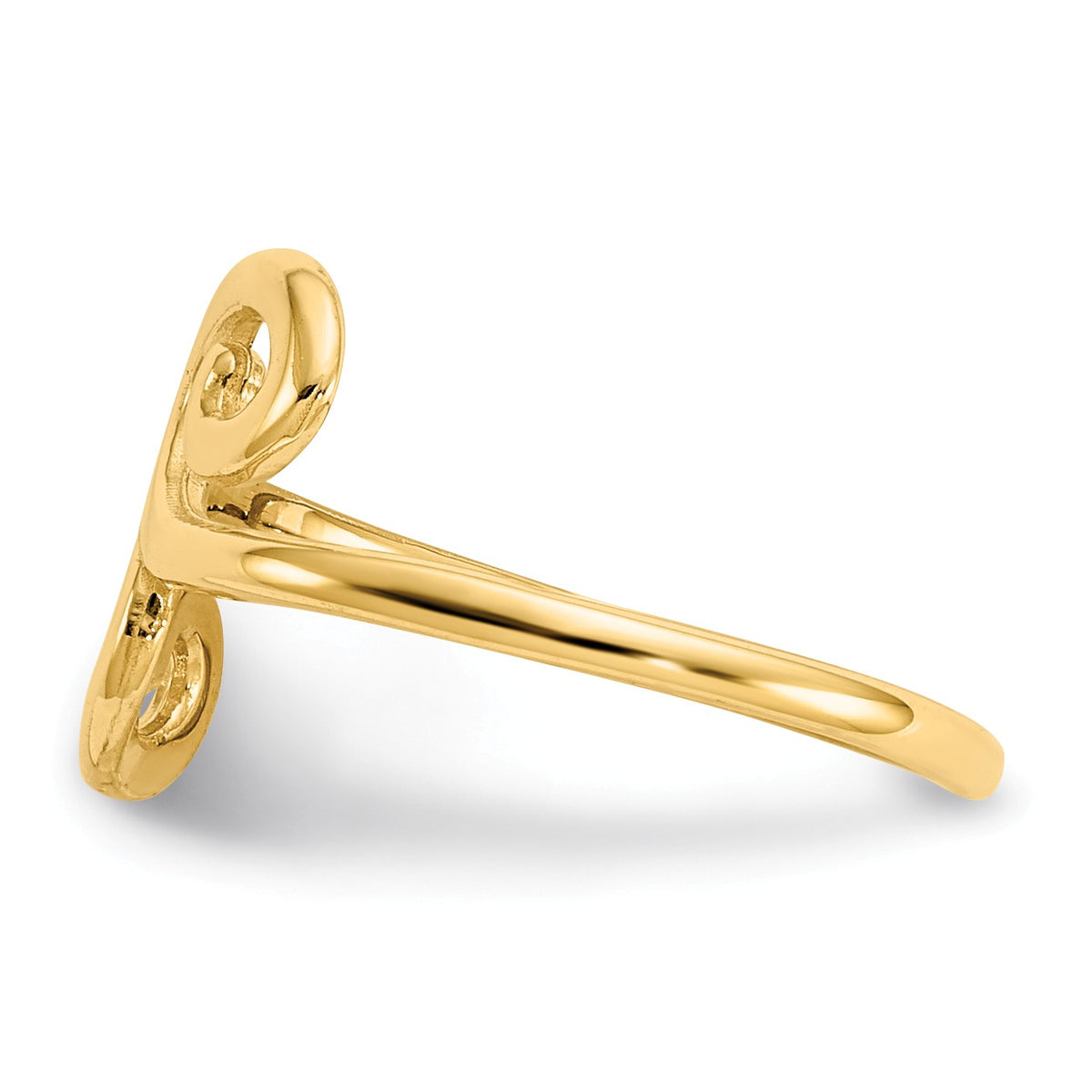 Alternate view of the Swirl Toe Ring in 14K Yellow Gold by The Black Bow Jewelry Co.