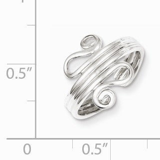 Alternate view of the Polished Scroll Toe Ring in Sterling Silver by The Black Bow Jewelry Co.