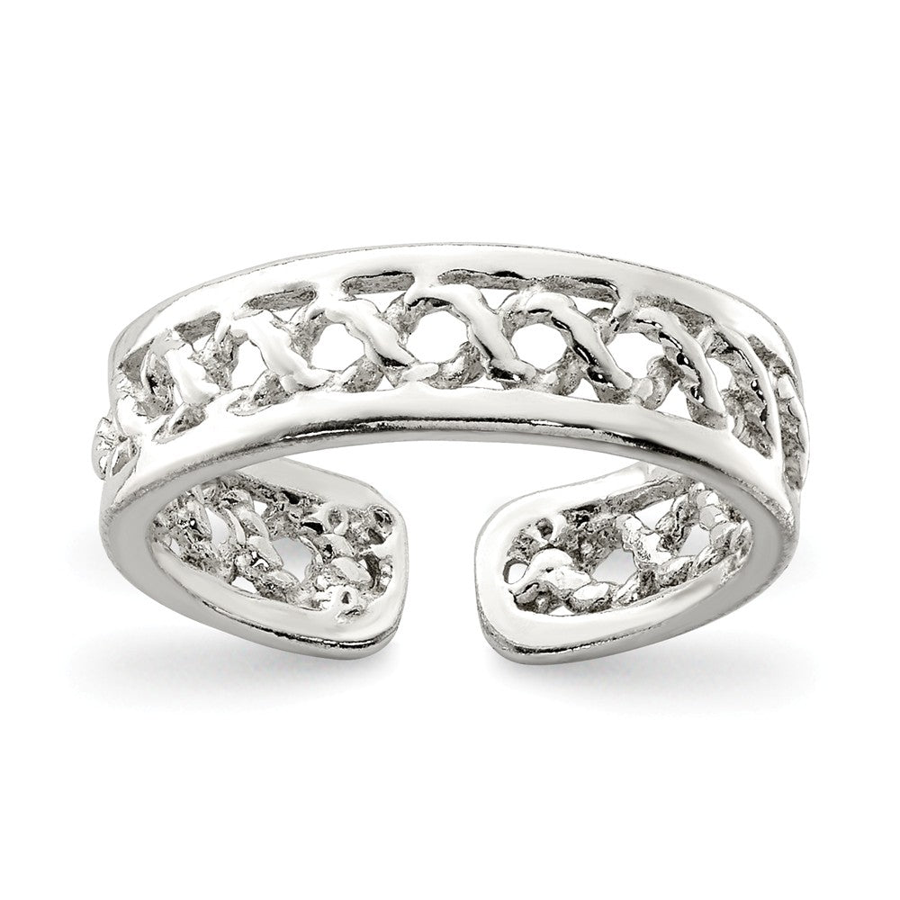 Twisted Rope Toe Ring in Sterling Silver, Item T8089 by The Black Bow Jewelry Co.