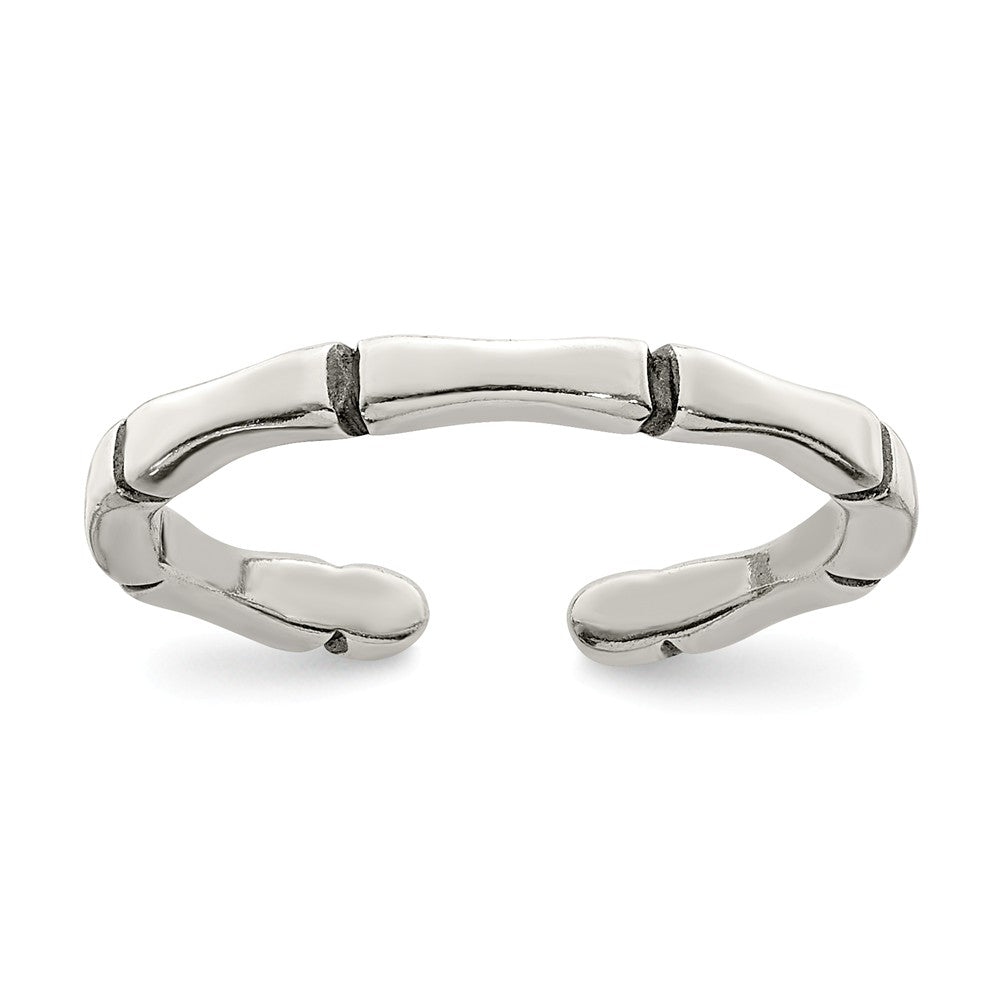 Antiqued Bamboo Shaped Toe Ring in Sterling Silver, Item T8094 by The Black Bow Jewelry Co.