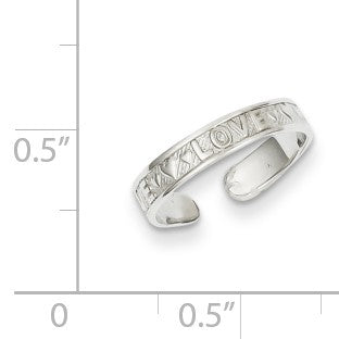 Alternate view of the Love Toe Ring 14 Karat White Gold by The Black Bow Jewelry Co.