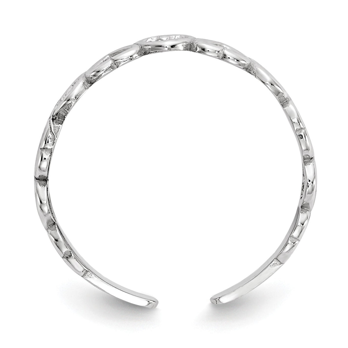 Alternate view of the Open and Textured Hearts Toe Ring in 14 Karat White Gold by The Black Bow Jewelry Co.