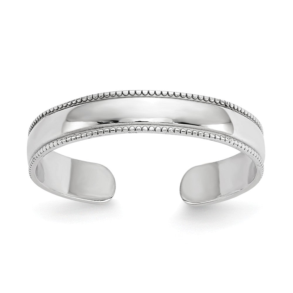 3mm Polished Toe Ring in 14 Karat White Gold, Item T8110 by The Black Bow Jewelry Co.