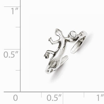 Alternate view of the Lizard and Cubic Zirconia Toe Ring in Antiqued Sterling Silver by The Black Bow Jewelry Co.